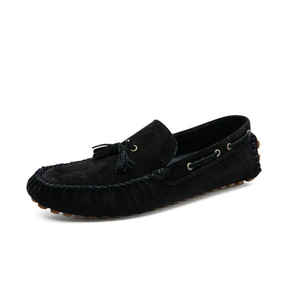 Men Loafers Spring Autumn Genuine Leather Shoes Men Warm Flats Driving Shoes