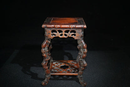 Chinese Rosewood Hand Carved Flower Rack Wooden Statue Exquisite Wood Ornament
