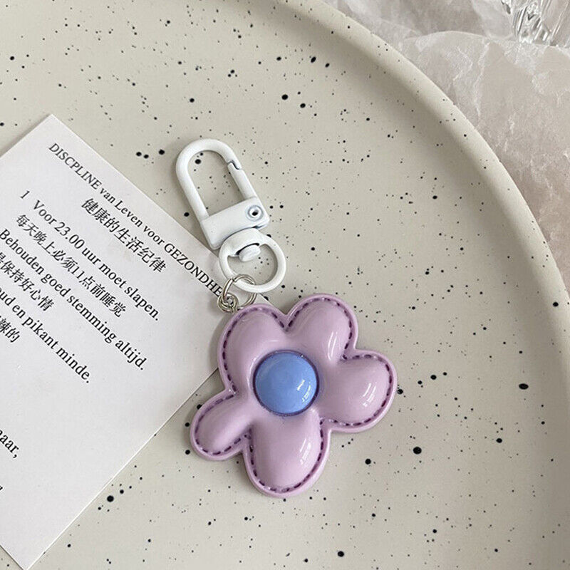 Colored Flower Keychain Heart Flower Bag Pendant DIY Candy Color Key Chains