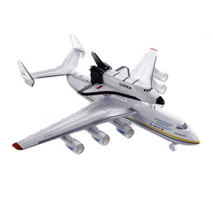 1/400 Soviet An-225 Plane w/Buran Orbiter Model Sound Light Pull Back Toy Decor