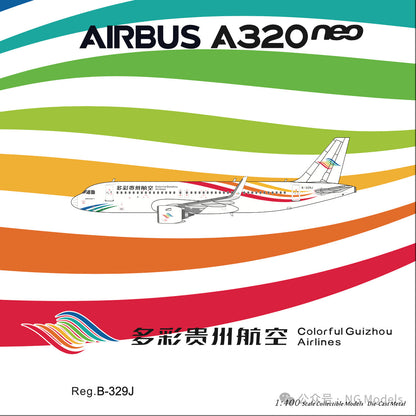 1:400 NGmodels Colorful Guizhou Airlines A320neo Airplane Diecast Plane Model
