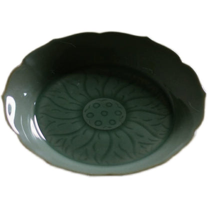 17cm Chinese Ceramics Lotus Fruit Plate Tea Tray Kung Fu Tea Set Decor