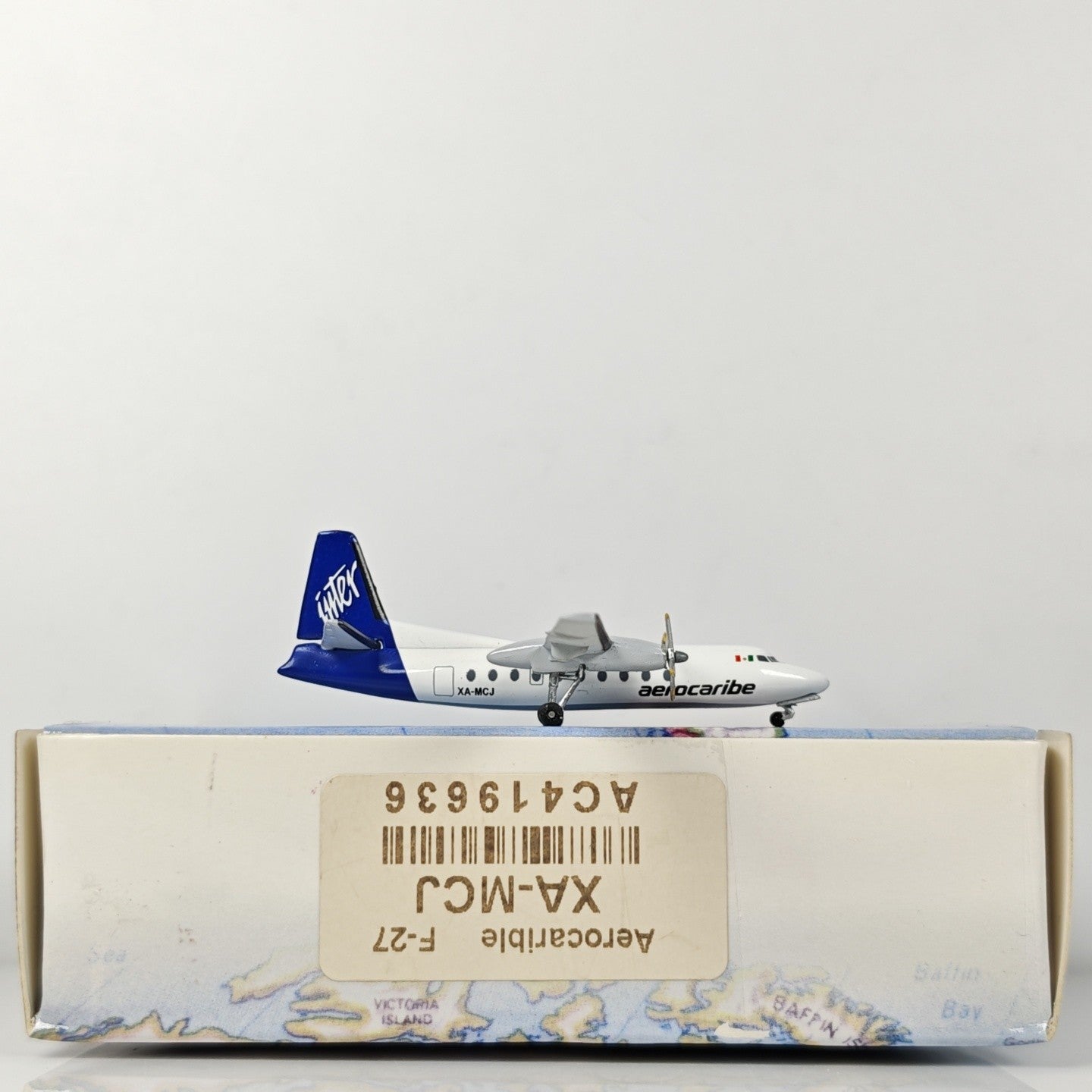 1:400 Aeroclassics Aerocaribe Fokker F-27 XA-MCJ Passenger Plane Diecast Model