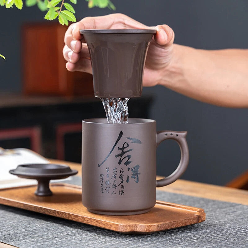 Yixing with Lid Filter Inner Bile Purple Sand Tea Cup Owner Drinking Water Cup