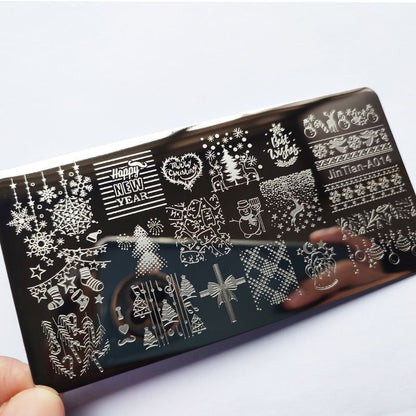 Nail Art Tool Metal Snowflake Flower DIY Stamping Plates Printing Stencil 6x12cm