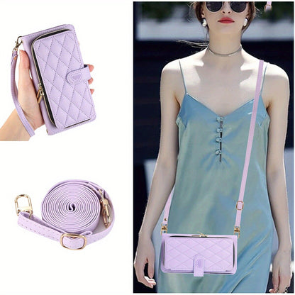 Crossbody Wallet Case for iPhone 16 15 14 13 12 11 Pro Max XR XS 7 8 Plus SE