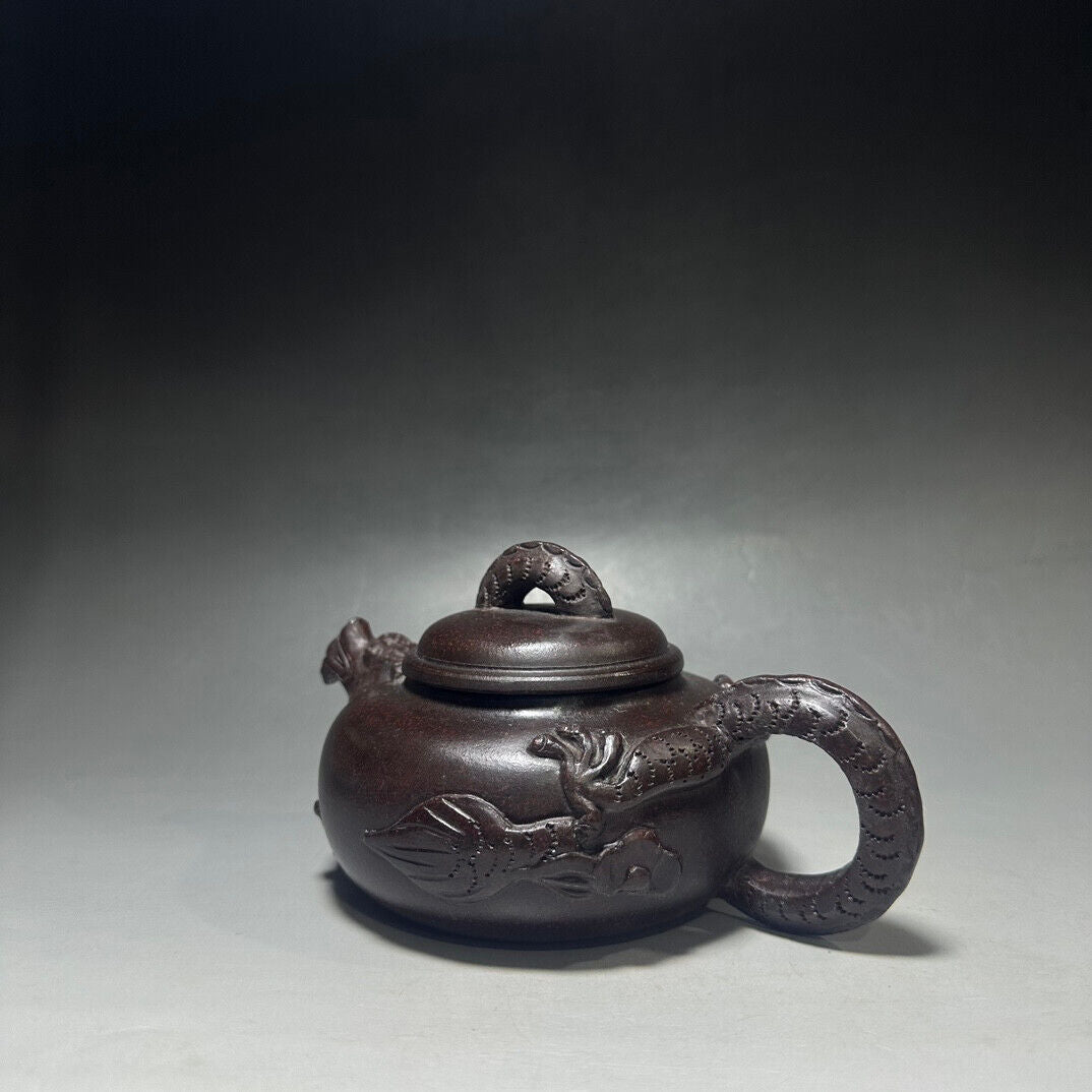 Chinese Yixing Zisha Clay Handmade Exquisite Teapot （盘龙壶 底款：贡局）