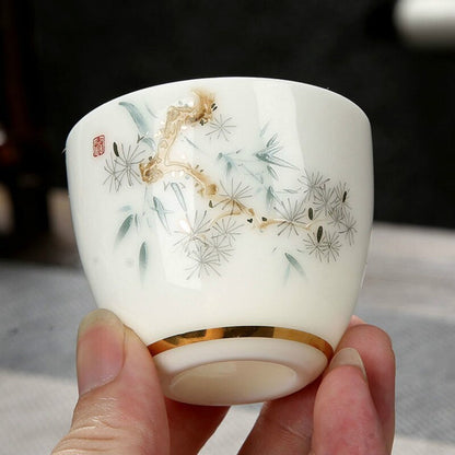 Chinese Ceramic Teacup 70ml Cute Small Wine Cup Exquisite Porcelain Tea Bowl