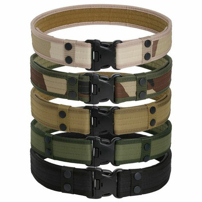 Combat Belts Army Style Quick Release Tactical Canvas Waistband Outdoor Hunting