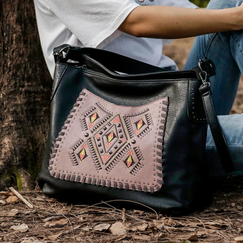 Celela Women Concealed Carry shoulder Bag Handbag Embroidered Purse Tote Wallet