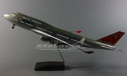 1:150 47CM NWA BOEING 747-400 Airplane Led Sound-controlled Light Resin Model