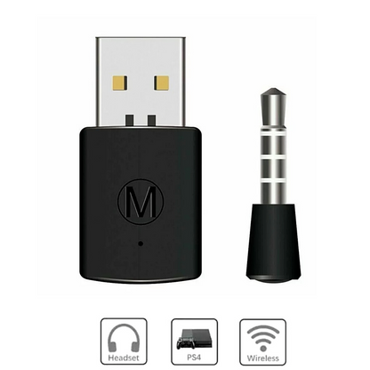 For PS4 Bluetooth Wireless USB Adapter Dongle Receiver for Headphone Microphone