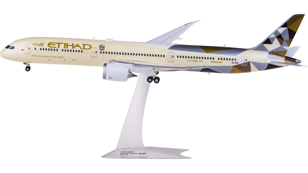 1:200 34CM Herpa ETIHAD BOEING 787-10 Passenger Airplane ABS Plastic Plane Model