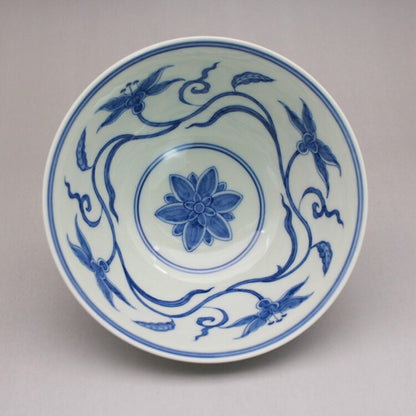 5.8" Collect Chinese Qing Blue White Porcelain Xuan Flower Branch Bowl