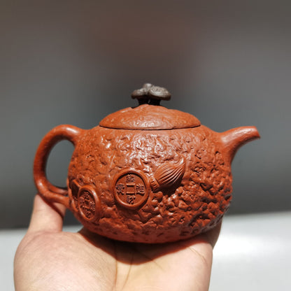 Chinese Yixing Zisha Clay Handmade Exquisite Teapot （招财进宝 底款：徐建明)