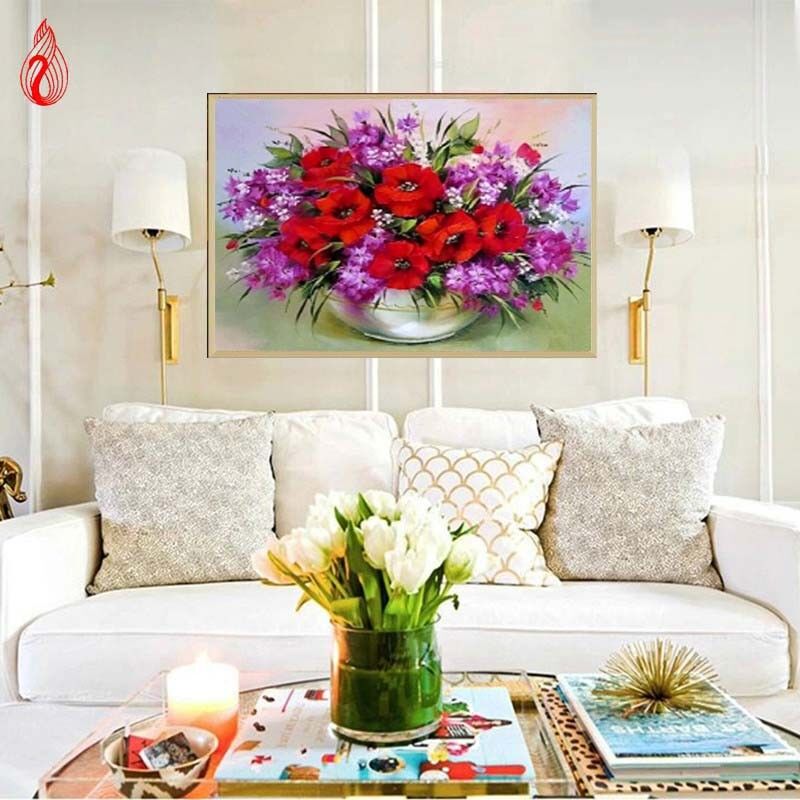DIY Diamond Embroider Beautiful Flowers Diamond MosaicTile 5D Diamonds Painting
