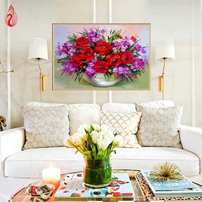 DIY Diamond Embroider Beautiful Flowers Diamond MosaicTile 5D Diamonds Painting