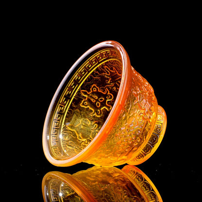 Buddhist Temple Tantric Eight Auspicious Glass for Bowls of Water Ornaments