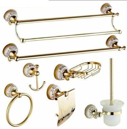 Luxury Towel Racks Stainless Steel Ceramic Wall Mounted Bathroom Accessories Set