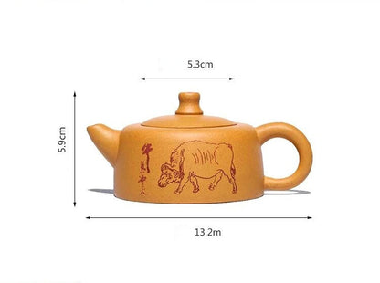 180ml Buddhist Scriptures Yixing Purple Clay Teapot Capacity Kettle Puer Tea Set