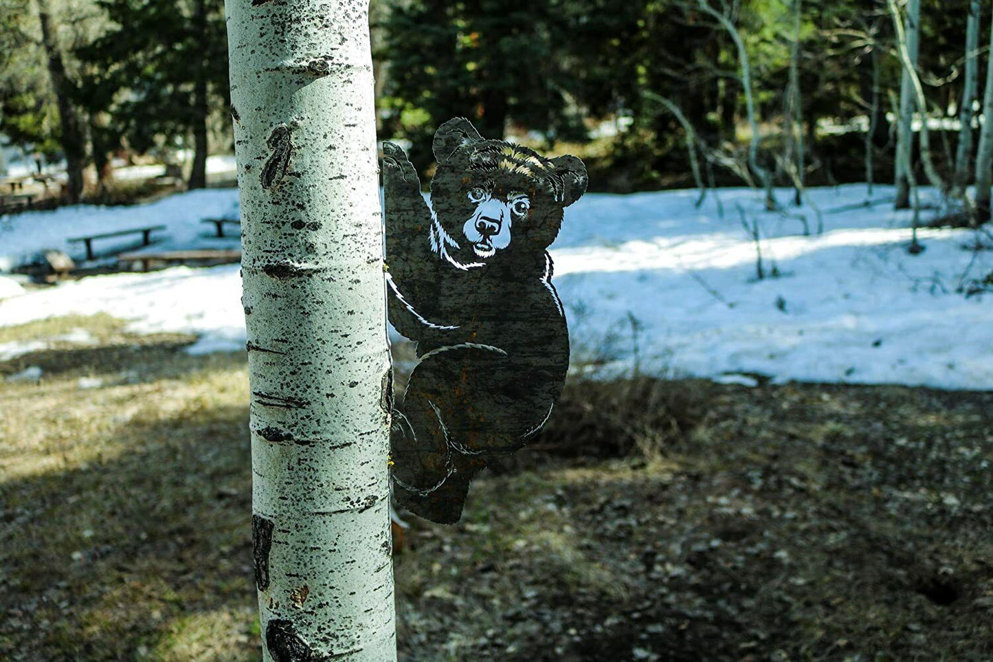 Bear Cub Decoration | Garden Art | Backyard Art | Tree Art | Silhouette Art