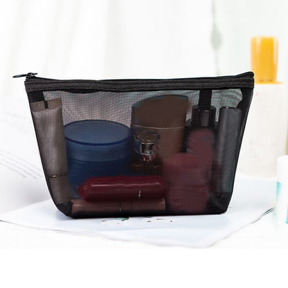 Transparent Mesh Cosmetic Bag Travel Zipper Makeup Case Organizer Storage Pouch