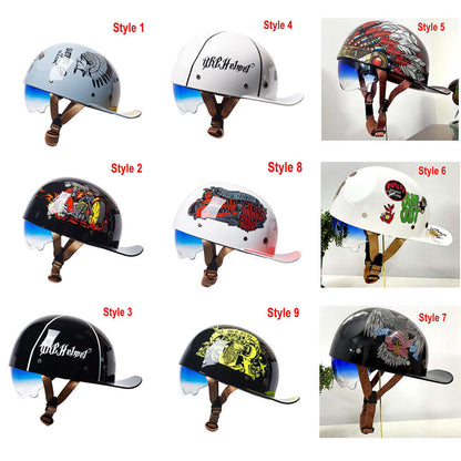 On-Road Motorcycle Helmet Vintage Half Helmet Men Women Motorcycle Duck Helmet