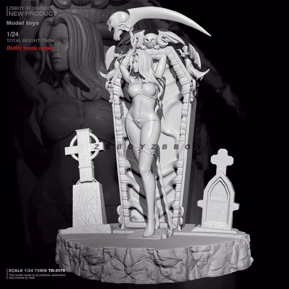 1/24 resin figures model kit Sexy Hell's Messenger Unassembled Unpainted