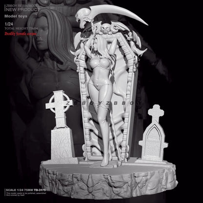 1/24 resin figures model kit Sexy Hell's Messenger Unassembled Unpainted