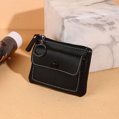 Small Coin Purse Wallet Zipper Money Bags Synthetic Leather Holder Clutch Pouch