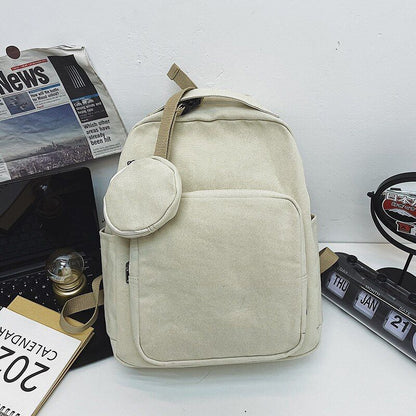 Green Leisure Canvas Backpack College Student School Book Bag Traveling Rucksack