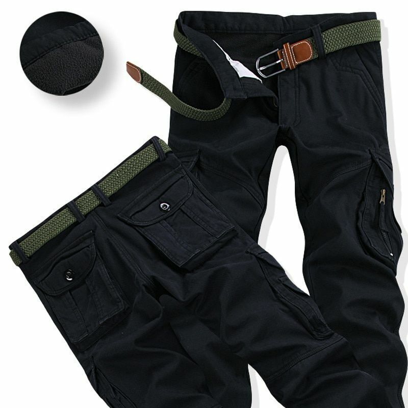 warm Cargo pants winter Outdoor Climbing Training Multi Pockets Baggy thermal M