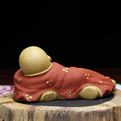 Tea Pet Yixing Zisha Purple Clay Monk Creative Funny Tea Play For Tea Party New