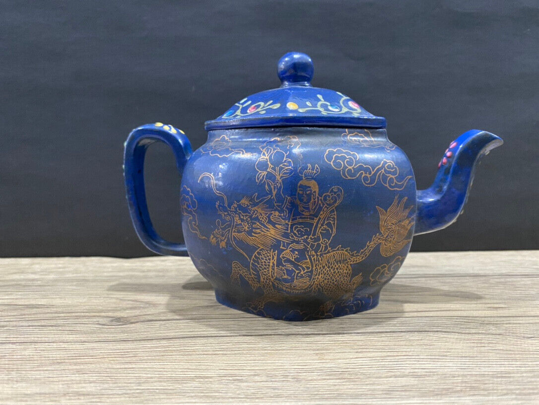 Chinese Yixing Zisha Clay Handmade Exquisite Teapot（六方全彩 底款：玉成窖）