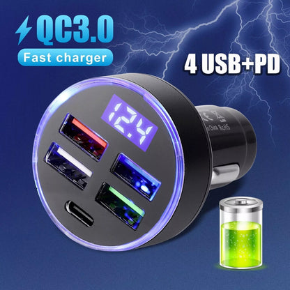 5PCS 4 USB Port Super Fast Car Charger Adapter for iPhone Samsung Android Phone