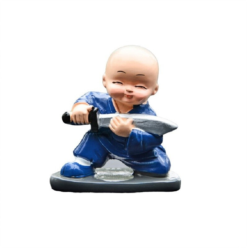 4X Monk Figurine Car Interior Ornament Shaolin Kung Fu Statue Buddha Doll Decor