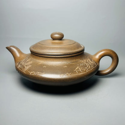 Chinese Yixing Purple Clay Teapot Zisha Ceramic Landscape Teaware Collection Art