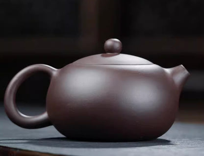 5.9" Chinese Yixing Zisha Pottery Purple Mud 420CC Hill Water Kung Fu Teapot