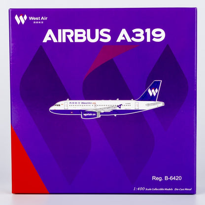 1:400 NGmodels West Air Airbus A319 Passenger Airplane Diecast Model