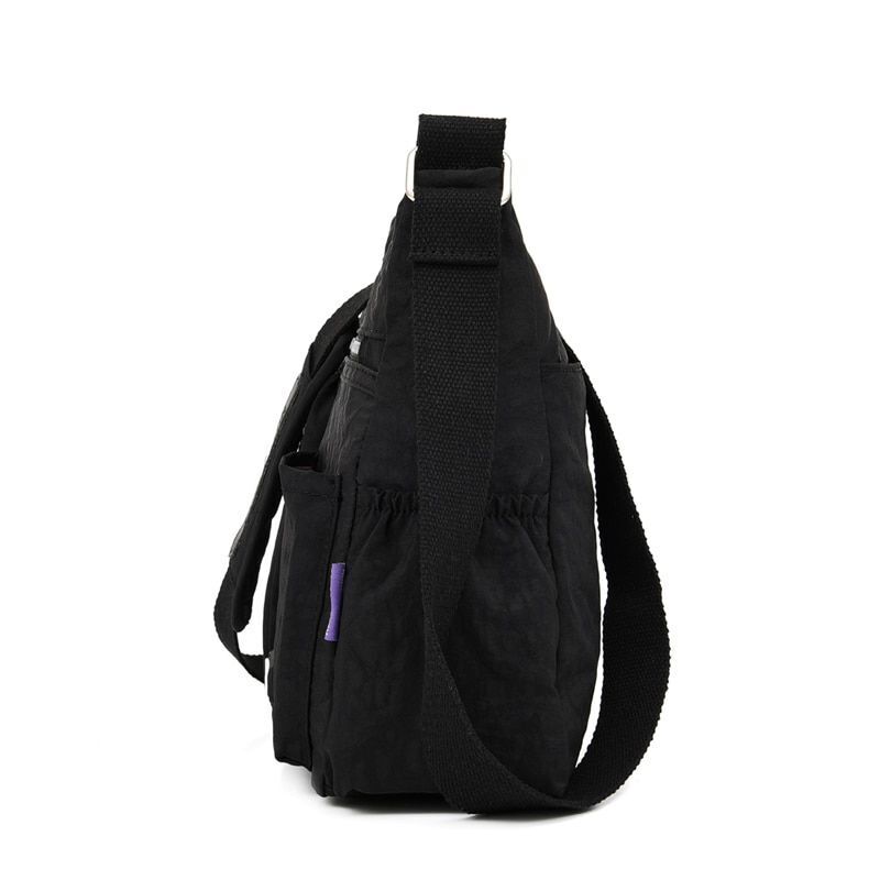 Nylon Shoulder Bag Multi Zipper Pocket Messenger Purse Waterproof 30*12*28CM Bag
