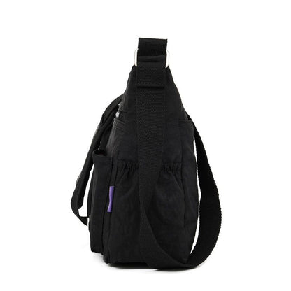 Nylon Shoulder Bag Multi Zipper Pocket Messenger Purse Waterproof 30*12*28CM Bag