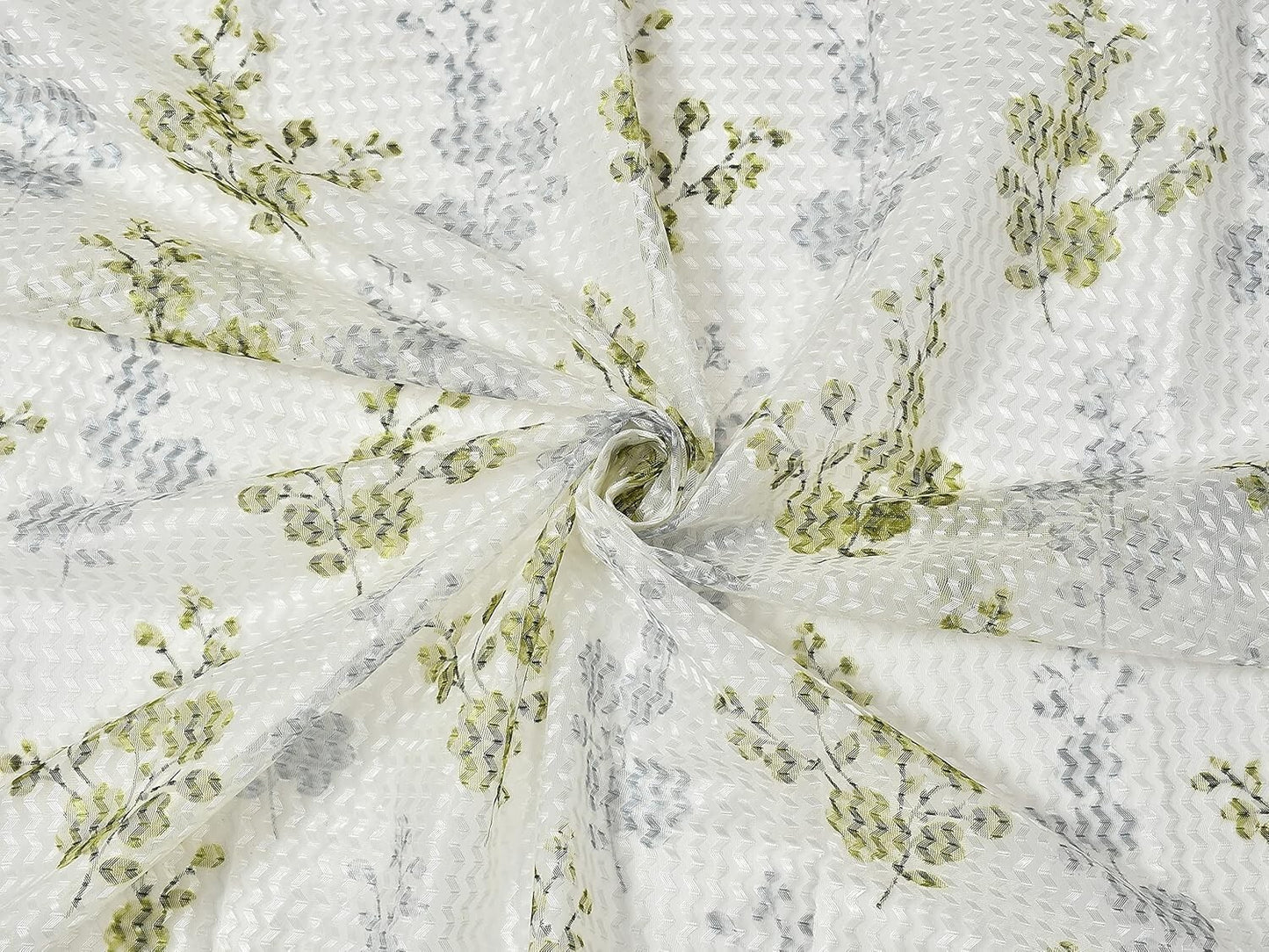 New 4 Pieces Eyelet Window Curtain Set 5 Feet Green