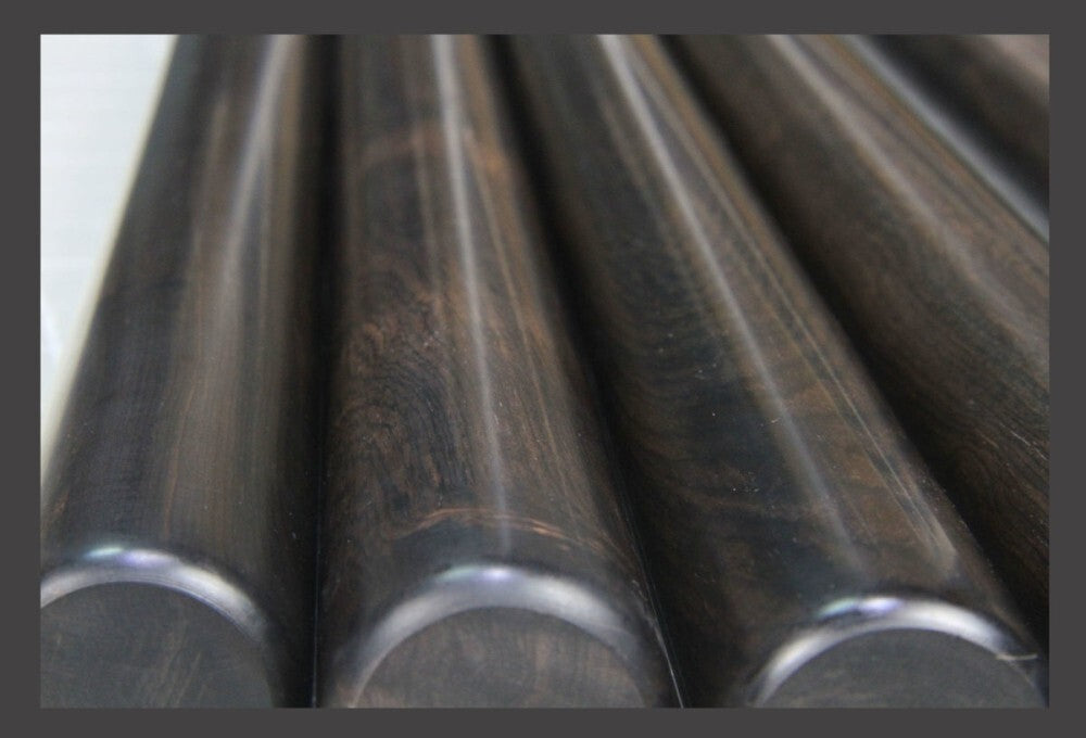 10.5" Solid Ebony Wood Round Stick Massage Food Tool Toy