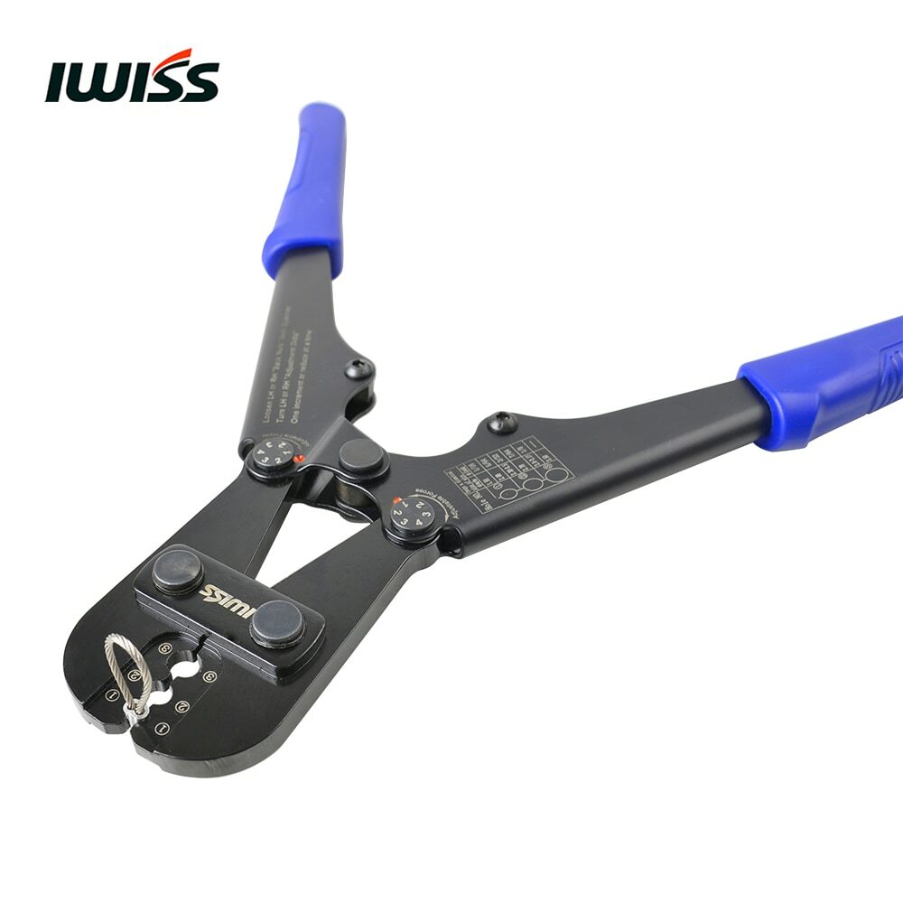 IWS-1608M Wire Rope Crimping Tool for Copper Aluminum Oval Sleeves Stop Sleeves