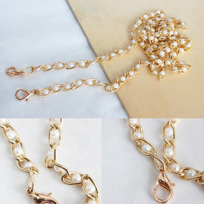 Pearl Bag Purse Strap Chain Shoulder Crossbody Bag Strap Handbag Replacement