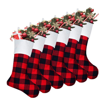 6pc Christmas Stocking Christmas Socks Christmas Tree Decor Xmas Gift Bags 2023