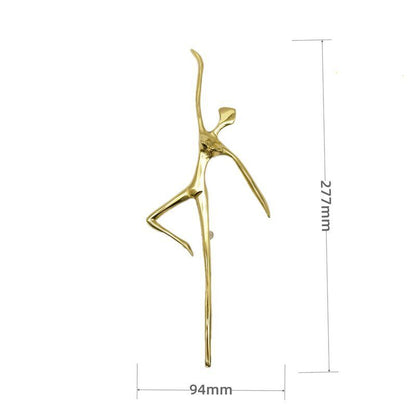 Drawer Handles Creative Ballet Dancer Brass Thinker Shape Wardrobe Cabinet Pulls
