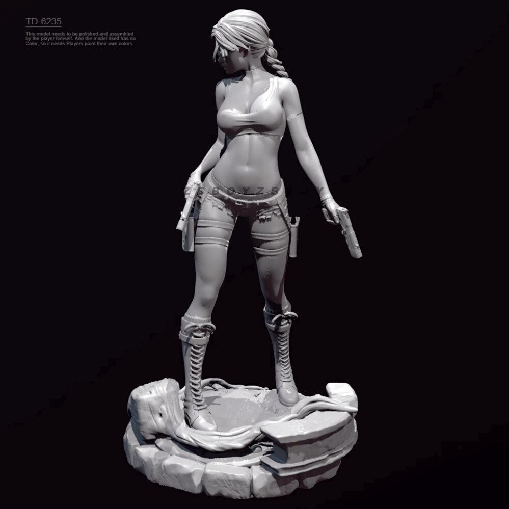 50mm resin figure model kit Double Gun Laura 3D Printing Unpainted Unassembled