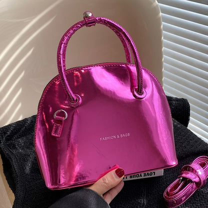 Women Shiny Bright Shell Bags Handbag Evening Clutch Patent Leather Versatile