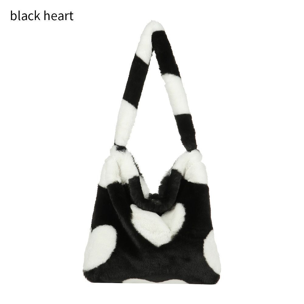 1pc Women Girls Fluffy Shoulder Bag Top-handle Bag Female Autumn Winter Handbag